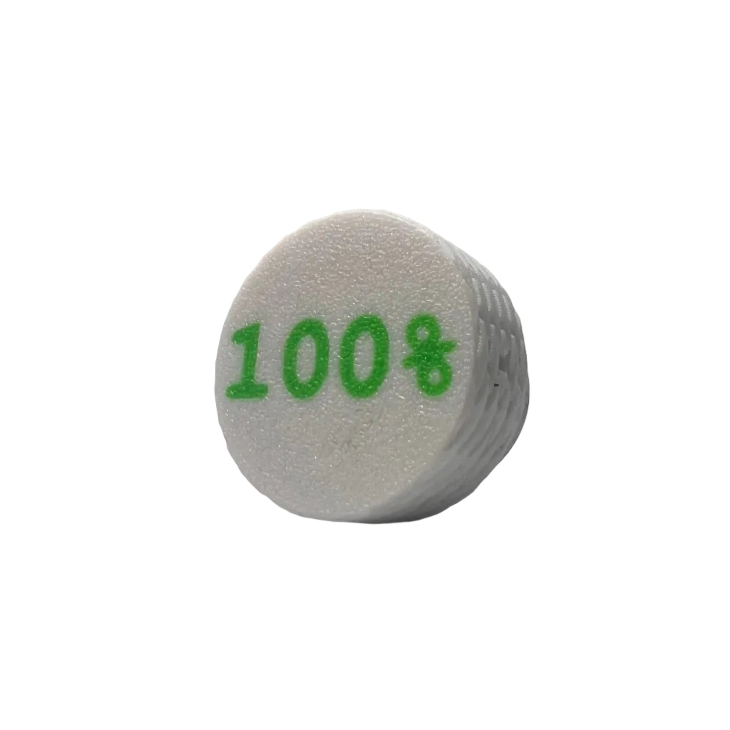 White Custom Din Cap showing 100%
